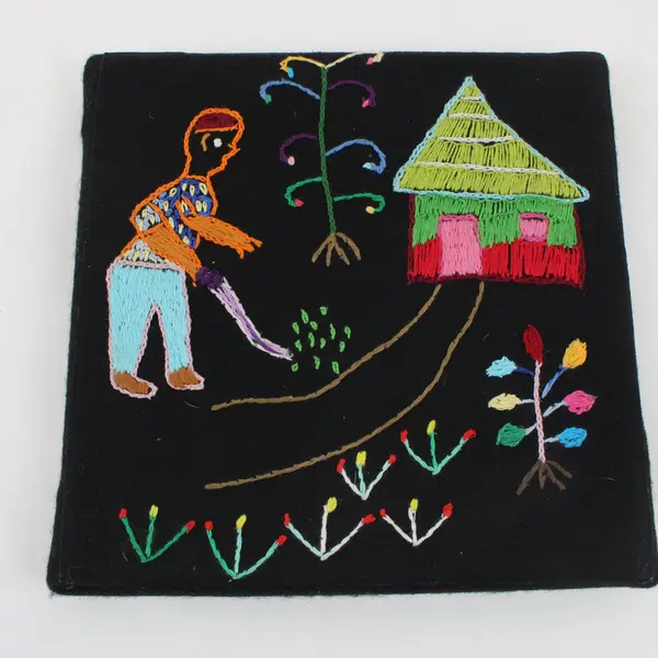 Quilts For Empowerment Hand-Embroidered Wall Art 8x8 Inch