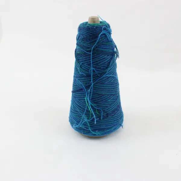 Lot of 2 Partial Wool Yarn Cones Purple Blue Knitting Crochet