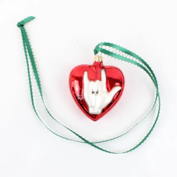 Christmas Cottage Lot of 2 Glass Christmas Ornaments Red Heart White Round