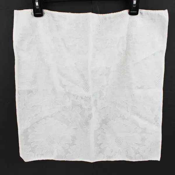 Set of 8 White Damask Cloth Napkins Textured Table Linens FLAWED