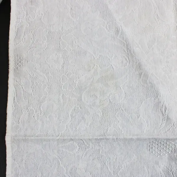 Set of 8 White Damask Cloth Napkins Textured Table Linens FLAWED