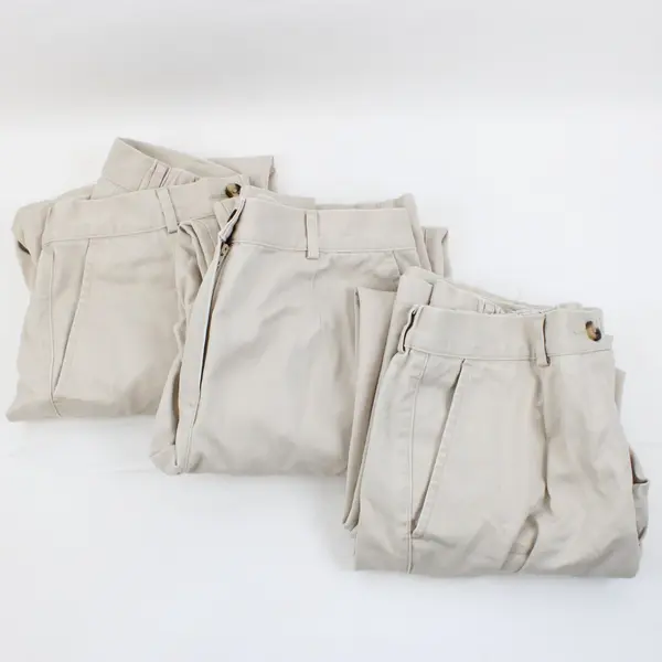 Lot of 3 L.L. Bean Women's 8P Beige Stretch-Waist Slacks Pants FLAWED