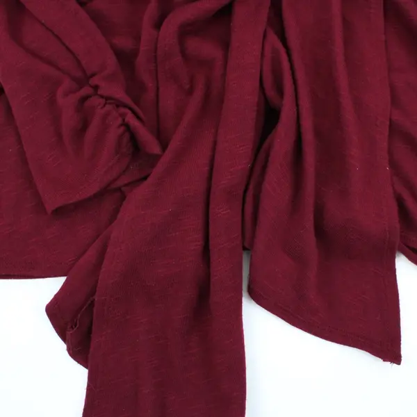 IZ Byer Women's Burgundy V-Neck 3/4 Sleeve Asymmetrical Knit Top Small