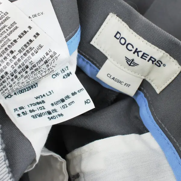 Dockers Men's Gray Classic Fit Dress Pants 34x29 
