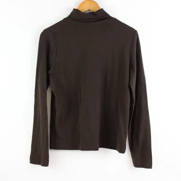 Cherokee Women's Medium Dark Brown Cotton Turtleneck Pullover Sweater