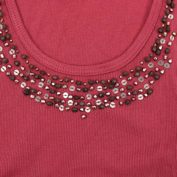 Next Era Couture Women's Large Raspberry Rose Beaded Neckline Tank Top