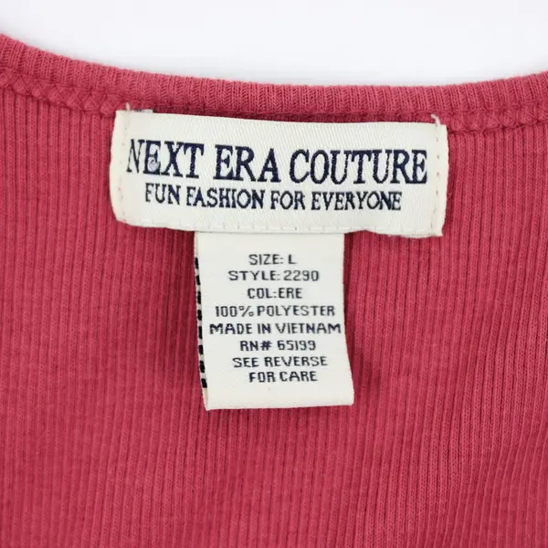Next Era Couture Women's Large Raspberry Rose Beaded Neckline Tank Top