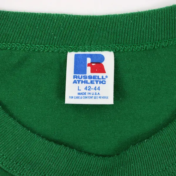 VTG Russell Athletic Olson Jr High Green Single Stitch T-Shirt L 42-44