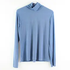 Susan Lawrence Women's XL Shimmery Blue Long Sleeve Turtleneck Top