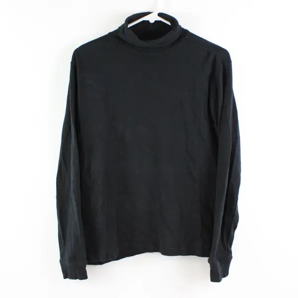 Cherokee Women's Solid Black Cotton Turtleneck Sweater Size Medium