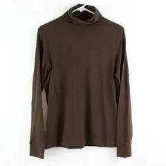 Cherokee Women's Medium Brown Cotton Turtleneck Pullover Sweater