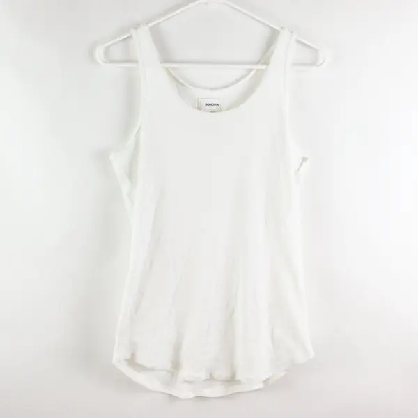 Sonoma Women's Ribbed Cotton Tank Top White Size Large