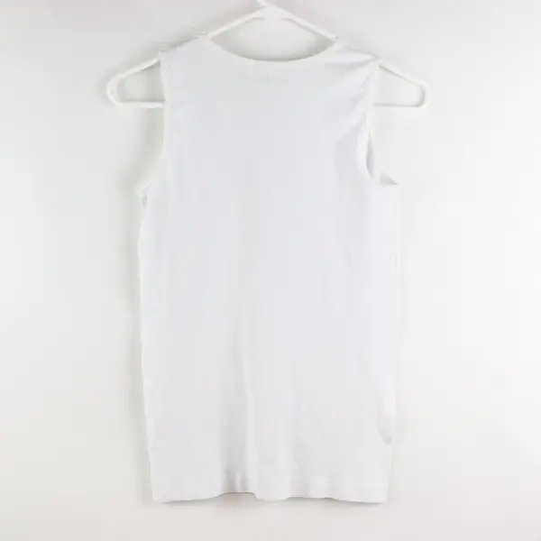 LC Couture Women's White Bedazzled Neckline Tank Top S/M