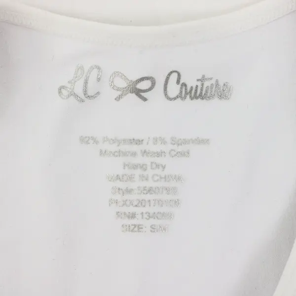 LC Couture Women's White Bedazzled Neckline Tank Top S/M