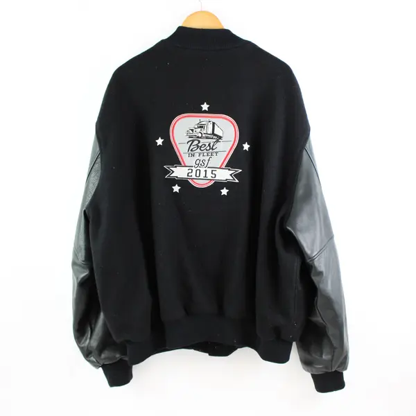 Dehen GSF Best In Fleet 2015 Men's 3X Black Faux Leather Wool Jacket FLAWED
