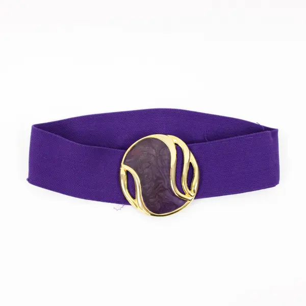 Circa Corporation Purple Stretch Belt M 70% Polyester/30% Rubber Gold Hardware