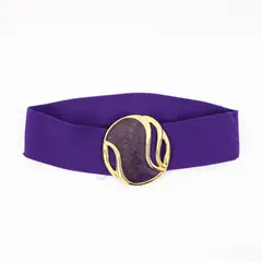Circa Corporation Purple Stretch Belt M 70% Polyester/30% Rubber Gold Hardware