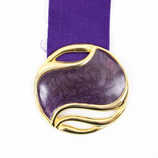 Circa Corporation Purple Stretch Belt M 70% Polyester/30% Rubber Gold Hardware