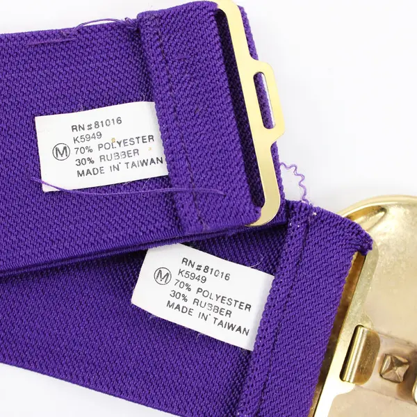 Circa Corporation Purple Stretch Belt M 70% Polyester/30% Rubber Gold Hardware