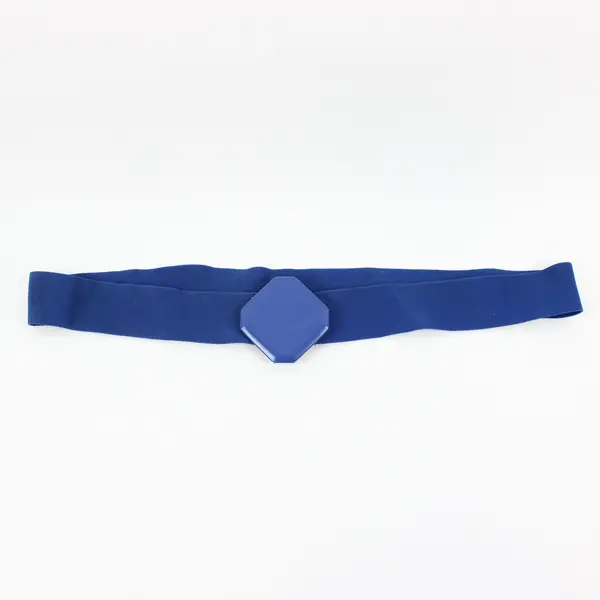 Vintage 1980s Women's Solid Blue Stretch Belt Large 41-48 in