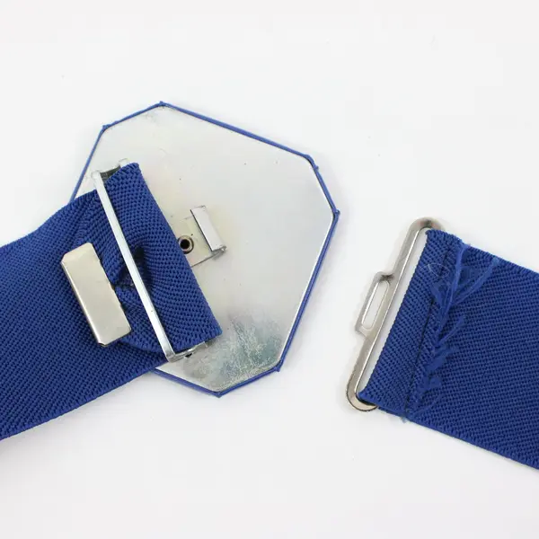 Vintage 1980s Women's Solid Blue Stretch Belt Large 41-48 in