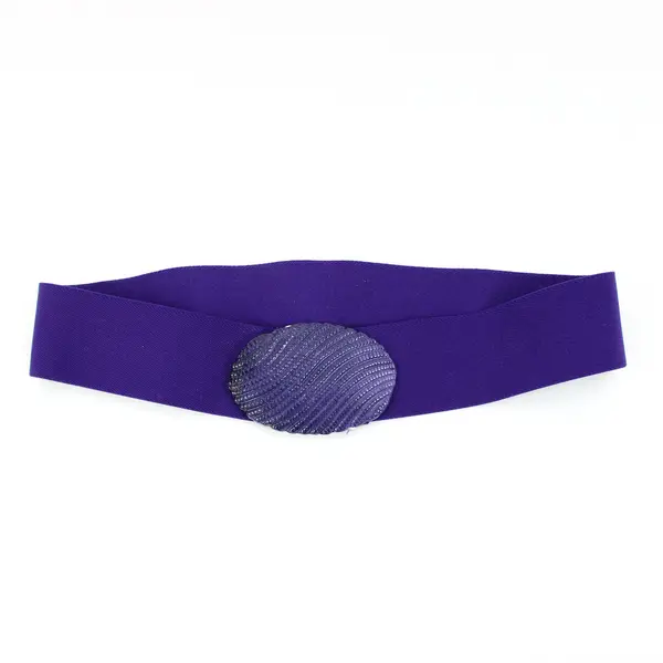 Vintage 1980s Purple Stretch Belt Women's Medium 25-28 Textured Buckle