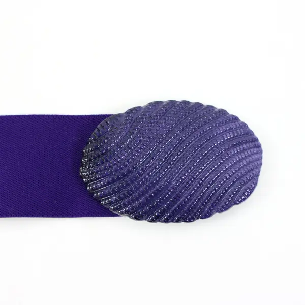 Vintage 1980s Purple Stretch Belt Women's Medium 25-28 Textured Buckle