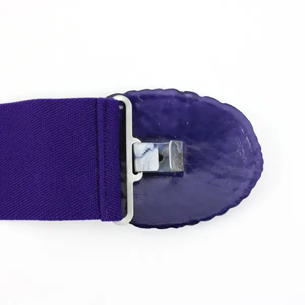 Vintage 1980s Purple Stretch Belt Women's Medium 25-28 Textured Buckle