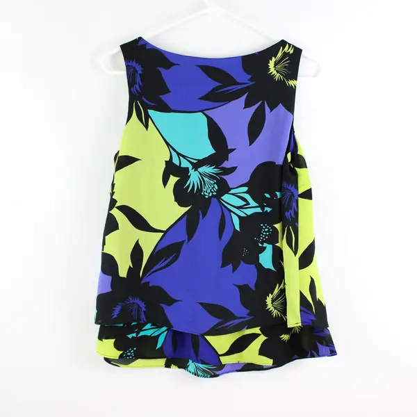 Worthington Women's Medium Blue Green Floral Sleeveless Top
