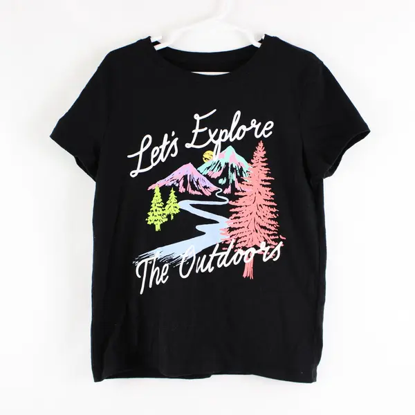 Lot of 2 Girls' dip / The Children's Place Nature T-Shirts Green Black Size 8