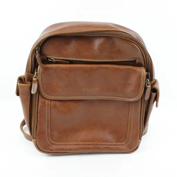 Rosetti Women's Small Brown Leather Backpack Multiple Compartments