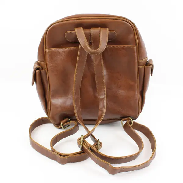 Rosetti Women's Small Brown Leather Backpack Multiple Compartments