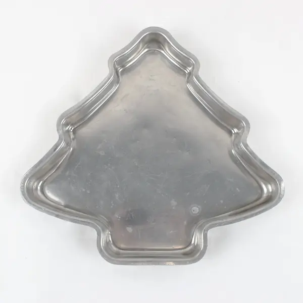 Lot of 2 Aluminum Christmas Tree Cake Pans Holiday Baking Molds