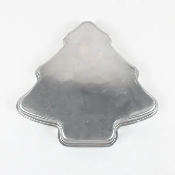 Lot of 2 Aluminum Christmas Tree Cake Pans Holiday Baking Molds