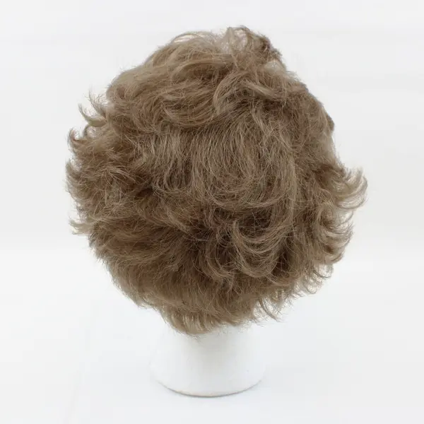 Eva Gabor Short Curly Synthetic Wig Dark Ash Brown Pre-Owned