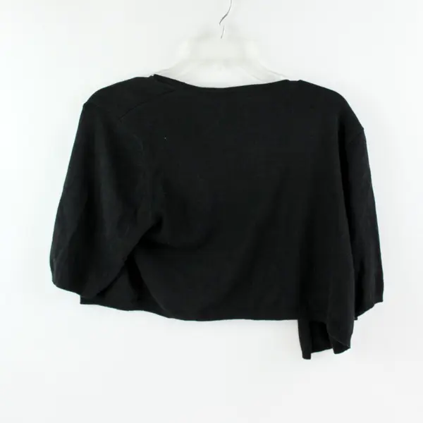 Apostrophe Women's Black Knit Bolero Shrug Medium Cropped Long Sleeve