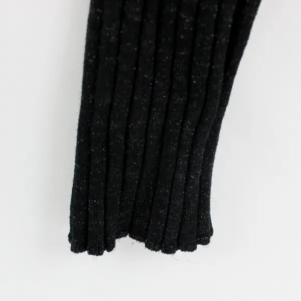 George Women's Sparkly Black Ribbed Turtleneck Sweater Size L 12/14