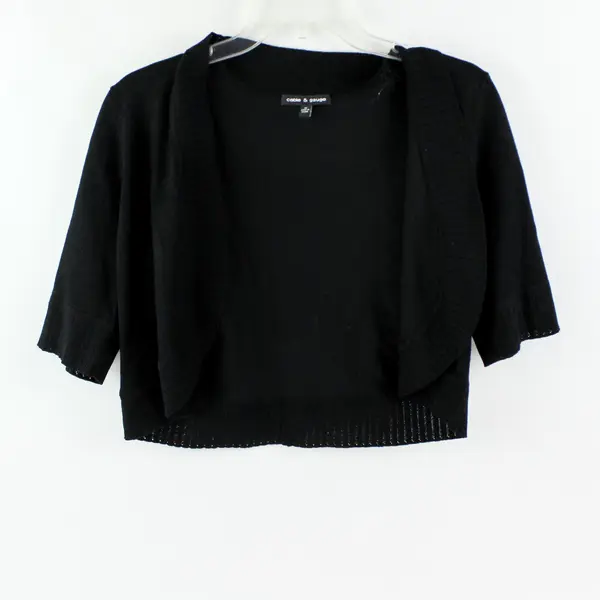 Cable & Gauge Women's Black Knit Bolero Medium Half Sleeve Shrug