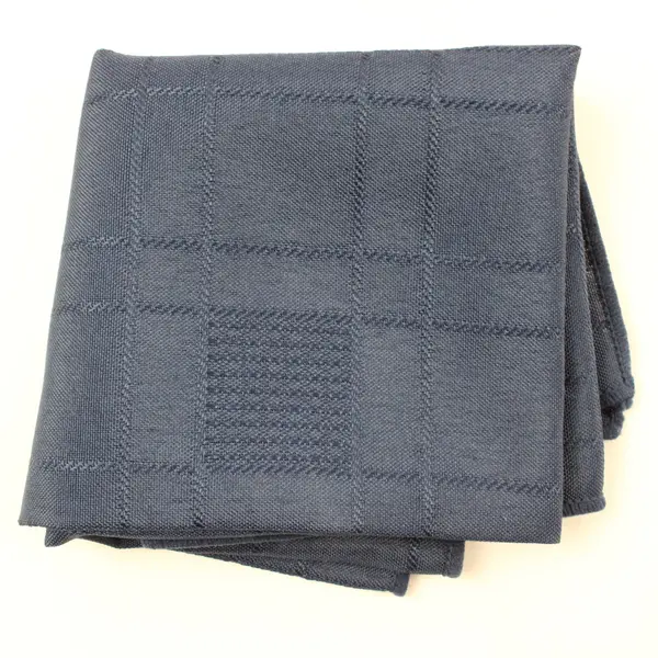 Lot of 5 Navy Blue Square Pattern Cloth Napkins 17x17