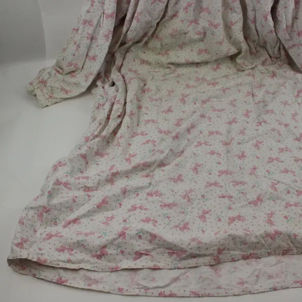 Katherine Bishop Women's Long Sleeve Floral Sleepdress White Pink