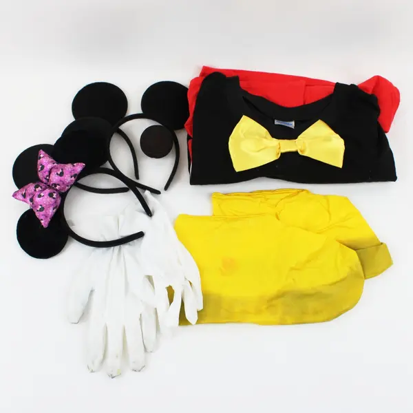 Disney Mickey & Friends Costume Set XL T-Shirt Nose Gloves Ears Shoe Covers