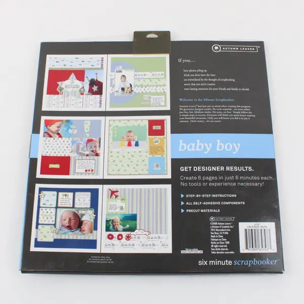 Autumn Leaves Six Minute Scrapbooker Baby Boy Kit 133 Components