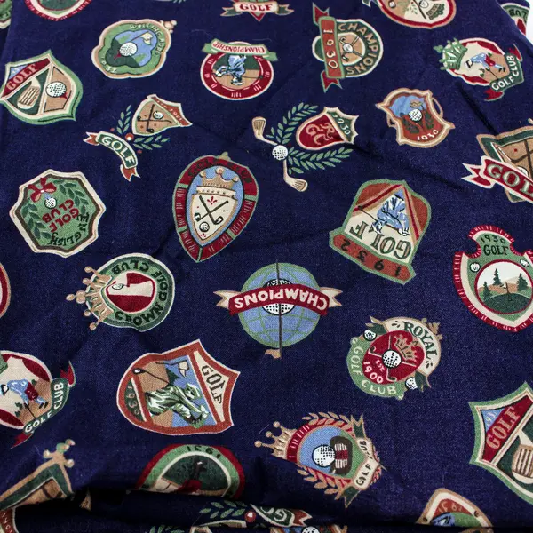Golf Themed Scrap Fabric Navy Blue 2.5 Yards x 44 Inches Quilting Sewing