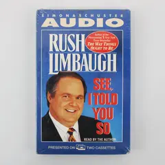 Rush Limbaugh "See, I Told You So" 2 Cassette Tapes 1993 #87222-2 New