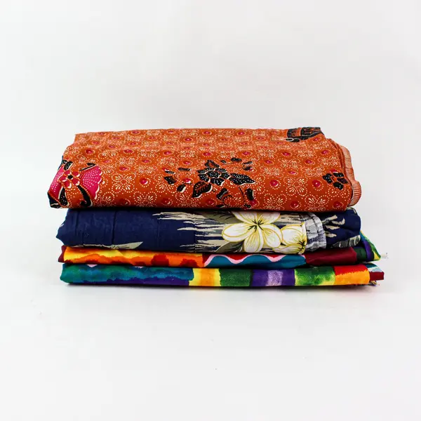 1.5 lb Tropical Floral and Batik Scrap Fabric Lot DIY Sewing Crafts