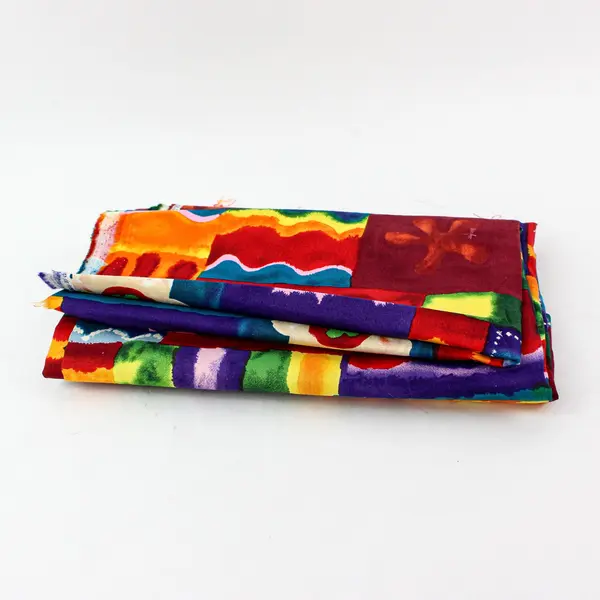 1.5 lb Tropical Floral and Batik Scrap Fabric Lot DIY Sewing Crafts