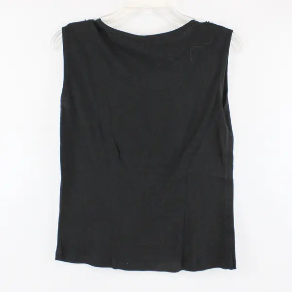 Jason Maxwell Women's Petite PM Black Ribbed Sequin Neckline Tank Top