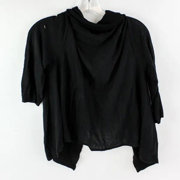 Mixit Women's XL Black Silk Blend Open Front 3/4-Sleeve Shrug