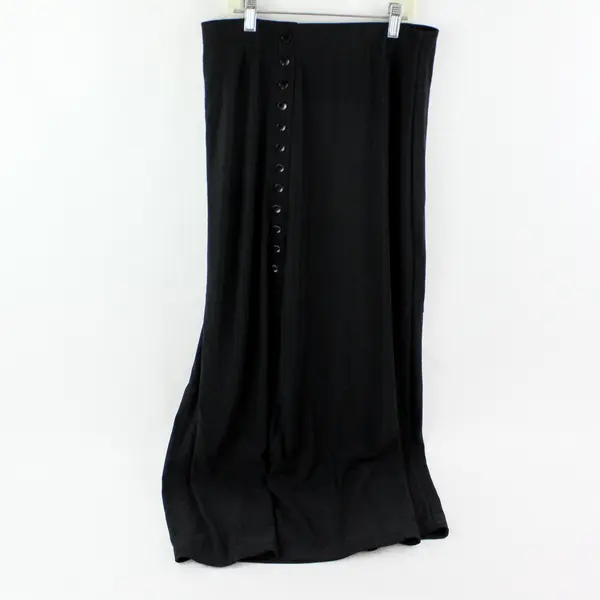 Briggs New York Women's Black Button Accent Maxi Skirt Medium