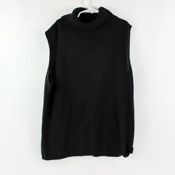 White Stag Women's Black Sleeveless Turtleneck Top Size Large 12/14